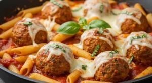 Turkey Meatball Pasta Bake