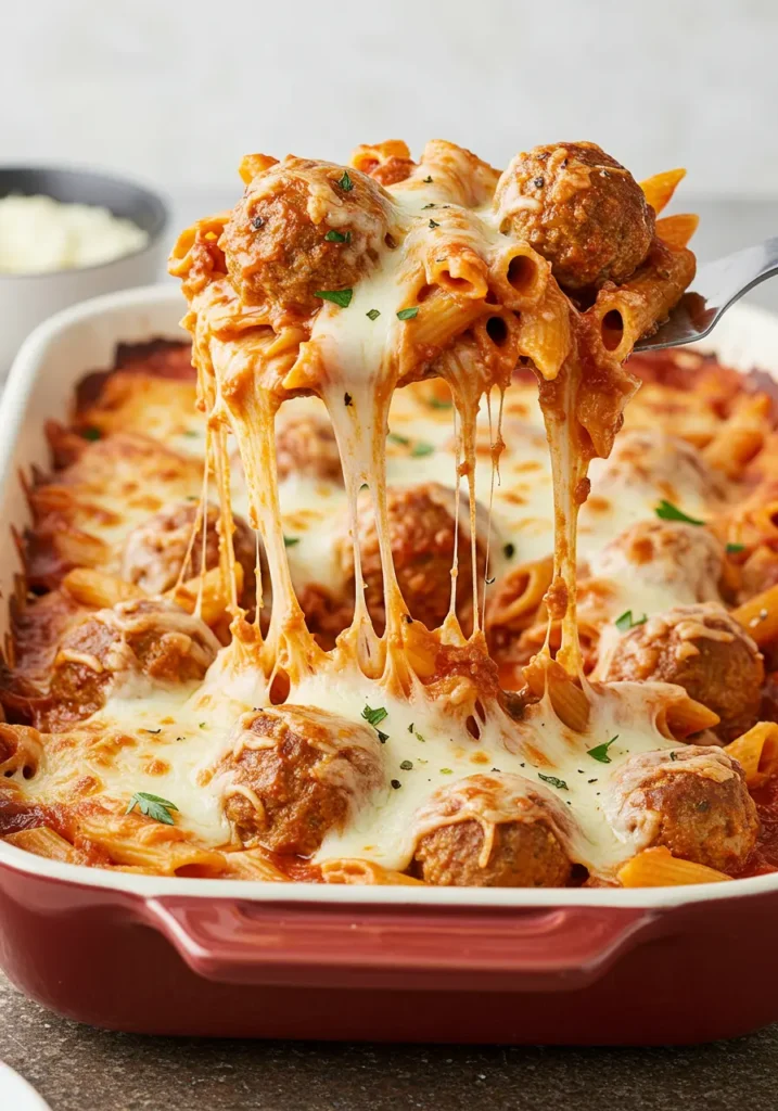 Turkey Meatball Pasta Bake