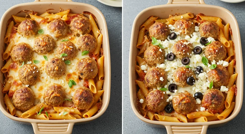 Turkey Meatball Pasta Bake