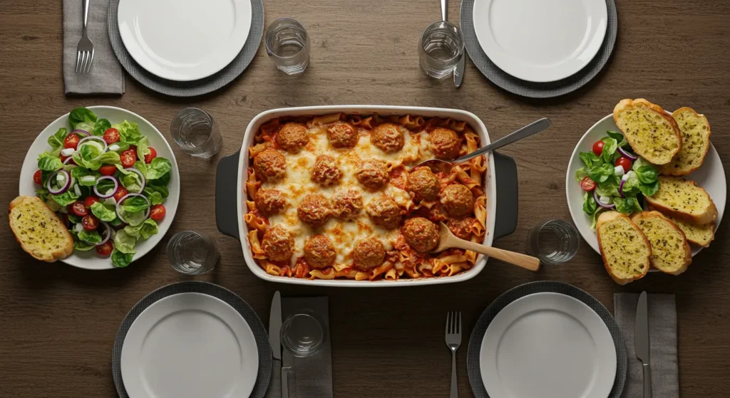Turkey Meatball Pasta Bake