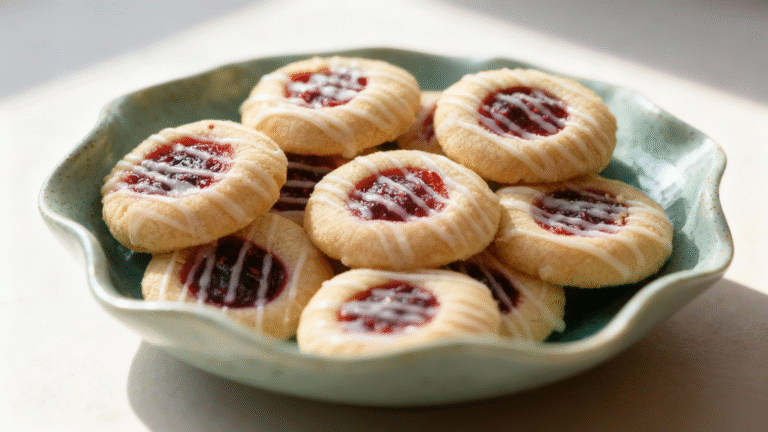 Classic Raspberry Almond Thumbprint Cookies