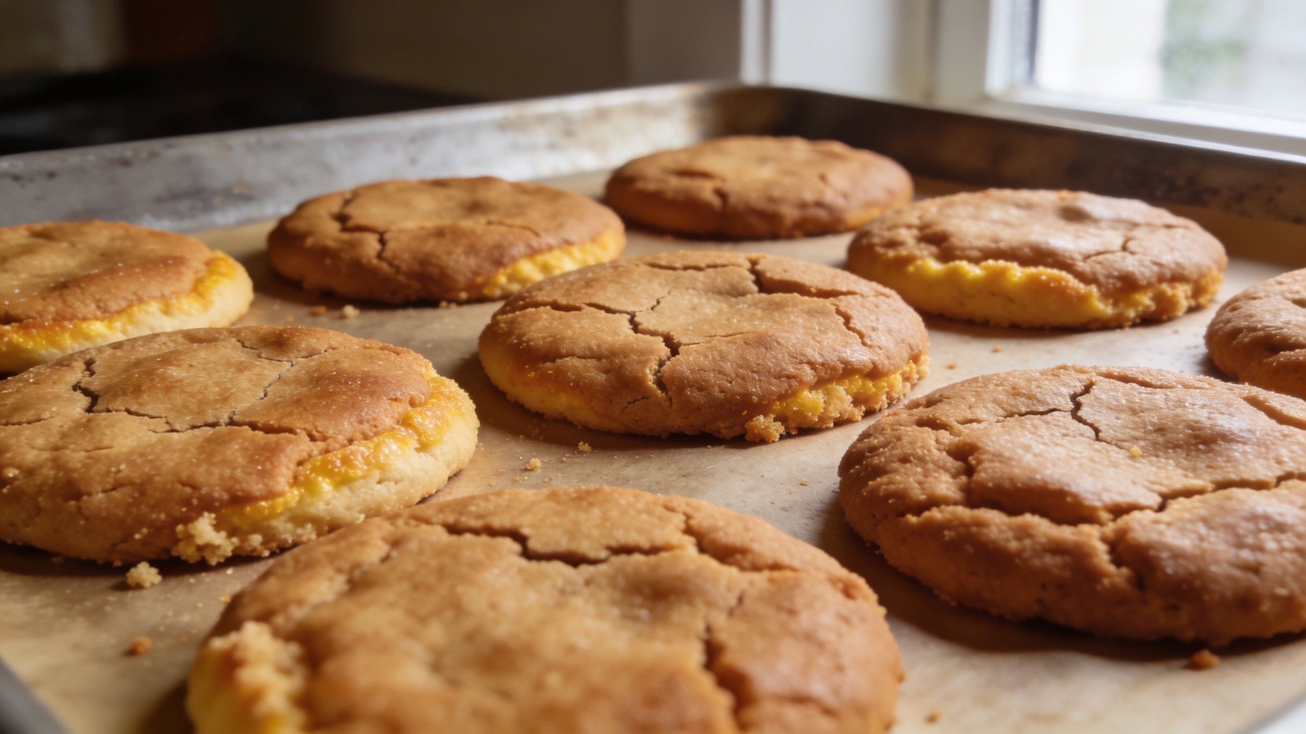 Freshly baked 3-ingredient sugar cookies on a cooling rack
