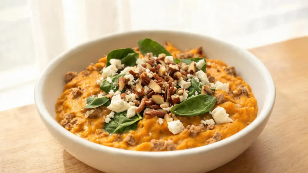Keto holiday meal prep starter plan featuring fall produce on a table
