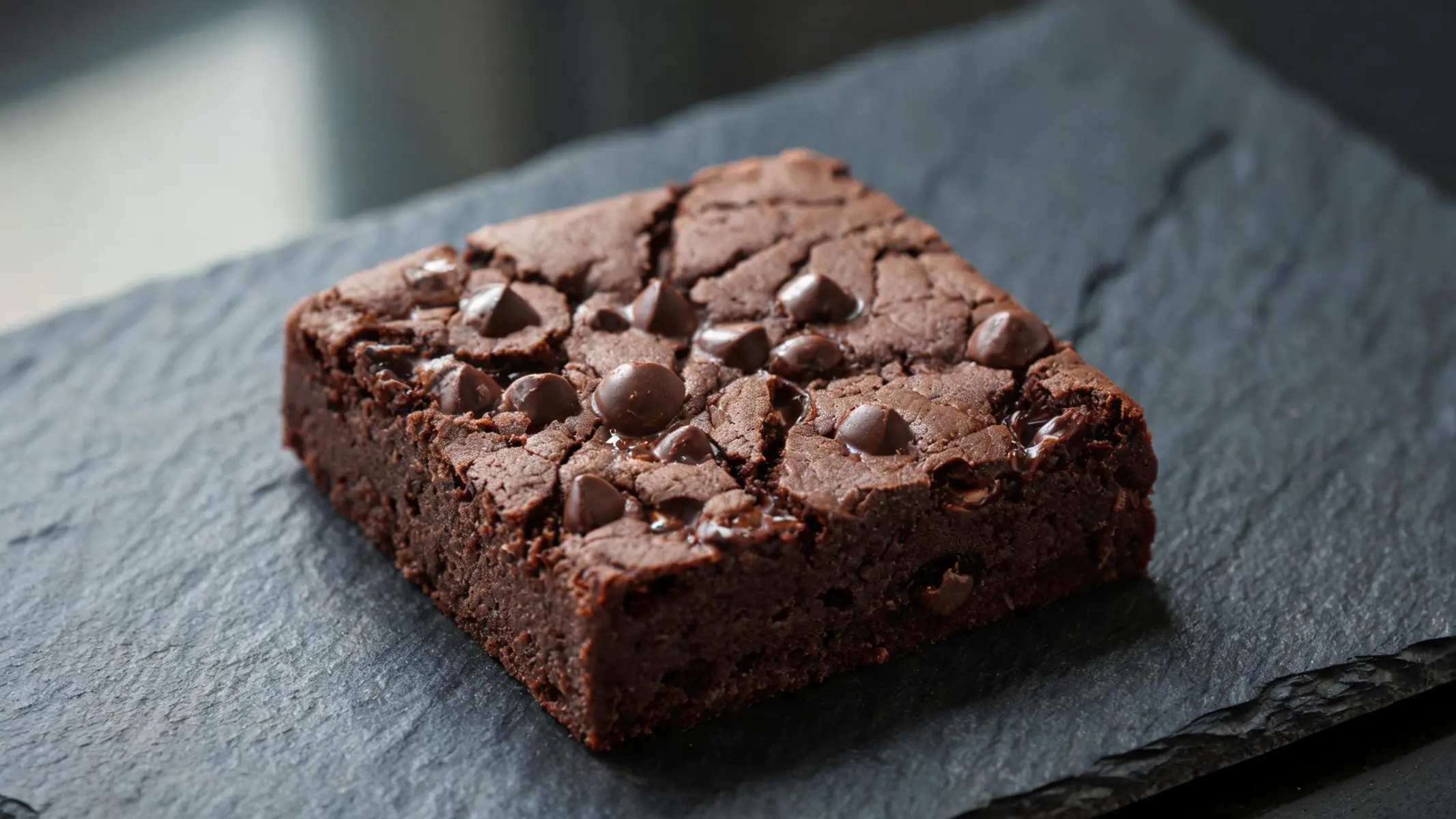 A stack of fudgy vegan double chocolate brownies on a plate