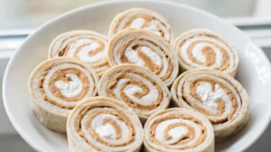 Easy Fluffernutter Roll-Ups on a plate, ready to serve